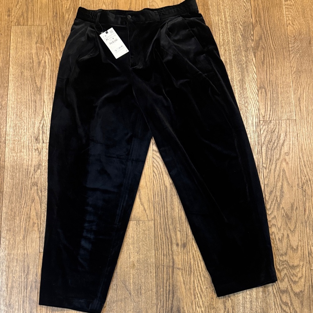 Zara Relaxed Velvet Pants size XL NWT